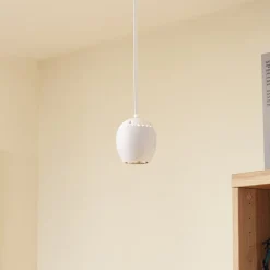 Lindby LED-pendellampe Lumaro, hvid, Ø 6,2 cm, 48V, dæmpbar