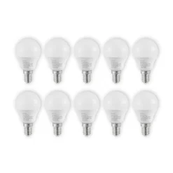 Lindby Led Pærer>LED-pære E14 G45 4,5W 3.000K opal sæt med 10 stk