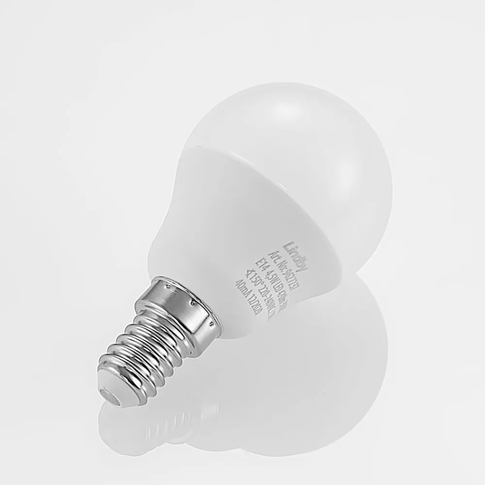 Lindby Led Pærer>LED-pære E14 G45 4,5W 3.000K opal sæt med 3 stk
