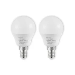 Lindby LED-pære E14 G45 4,5W 3.000K opal sæt med 2 stk