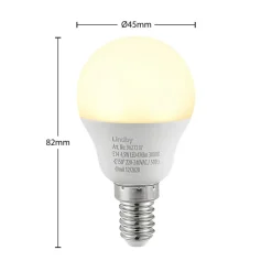 Lindby LED-pære E14 G45 4,5W 3.000K opal sæt med 2 stk