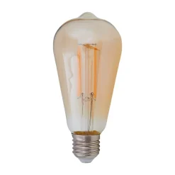 Lindby Filament Pære>LED-pære, Rustika, E27, 6W, ravfarvet, 1.800 K
