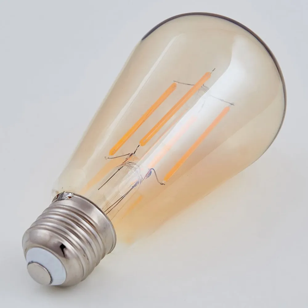 Lindby Filament Pære>LED-pære, Rustika, E27, 6W, ravfarvet, 1.800 K