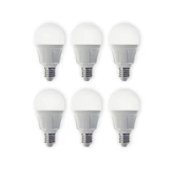 LED-pære, sæt med 6 stk, E27, 8,5 W, mat, 3.000 K^Lindby Online