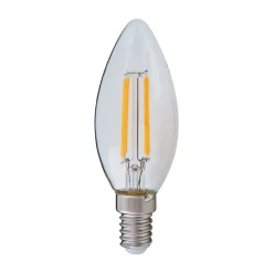 Lindby Filament Pære|Led Pærer>LED-pære, stearinlys, E14, 4W, klar, 2700K