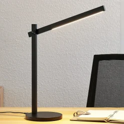 Lindby Arbejdsrum/Kontor|Bordlamper>LED-skrivebordslampe Loretta, 43 cm, sort, CCT