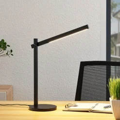 Lindby Arbejdsrum/Kontor|Bordlamper>LED-skrivebordslampe Loretta, 43 cm, sort, CCT