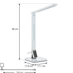 Lindby LED-skrivebordslampe Eleni, hvid, CCT, dæmpbar