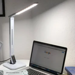 Lindby LED-skrivebordslampe Eleni, hvid, CCT, dæmpbar