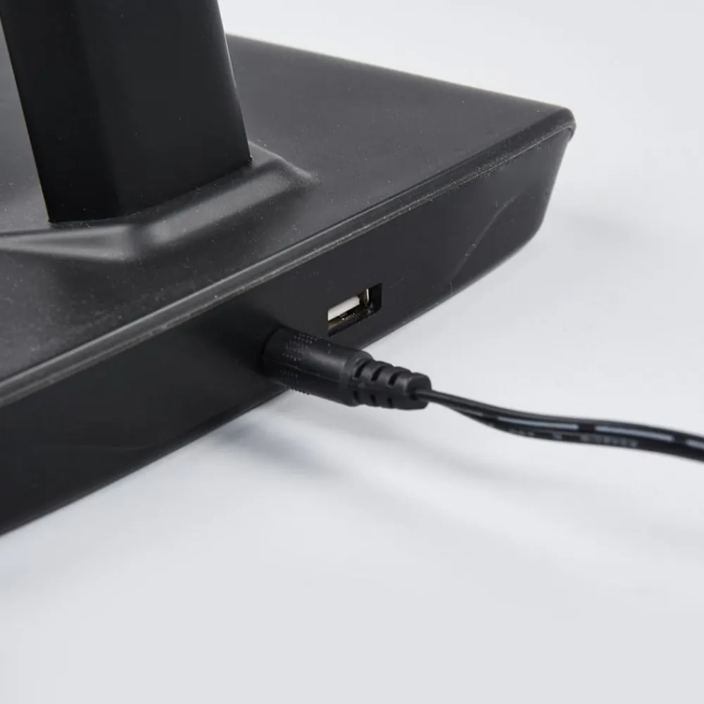 LED-skrivebordslampe Kuno, sort, USB, touchdæmper^Lindby Sale