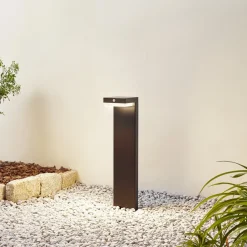 LED-sokkellampe Eleazar, sort, aluminium, sensor^Lindby Online