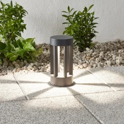 Lindby LED-sokkellampe Jordis, 22 cm, antracit, aluminium