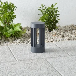 Lindby LED-sokkellampe Jordis, 22 cm, antracit, aluminium