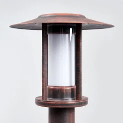 Lindby LED-sokkellampe Pavlos, 55 cm, rustfarvet, sensor