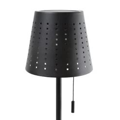 LED-solcellegulvlampe Hilario, sort, jern, genopladeligt batteri^Lindby Discount