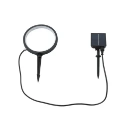 Lindby LED-solcellejordspyd Syrene, 18 cm, sort, aluminium