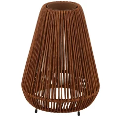 LED-solcellelampe Amaria, rattan, mørk, Ø 27 cm^Lindby Sale
