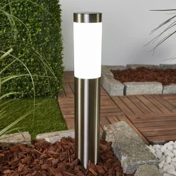 Lindby LED-solcellelampe Aleeza, 61 cm, stål, jordspyd