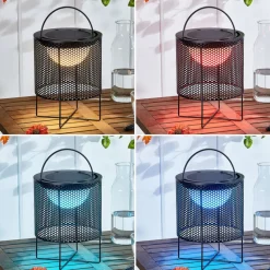 LED-solcellelampe Achilleas, RGBW, sort^Lindby Hot