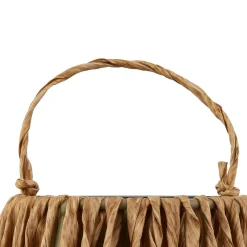 Lindby LED-solcellelampe Amaria, rattan, lys, Ø 27 cm