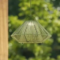 Lindby LED-solcellelampe Austas, grøn, Ø 50 cm, USB, IP54