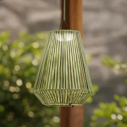 LED-solcellelampe Austas, grøn, Ø 32 cm, USB, IP54^Lindby Online