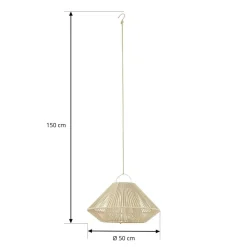 Lindby LED-solcellelampe Austas, beige, Ø 50 cm, USB, IP54