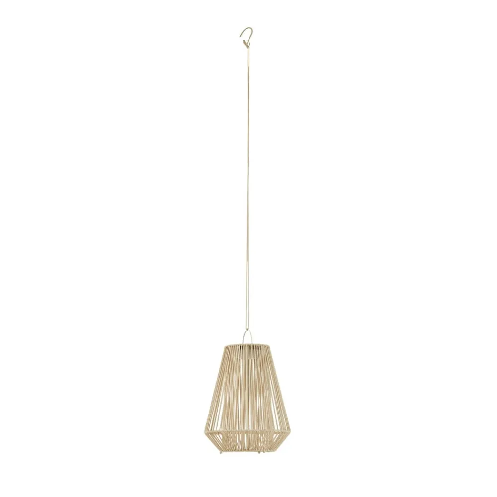 Lindby Udendørs Pendellamper|Solcellelamper>LED-solcellelampe Austas, beige, Ø 32 cm, USB, IP54