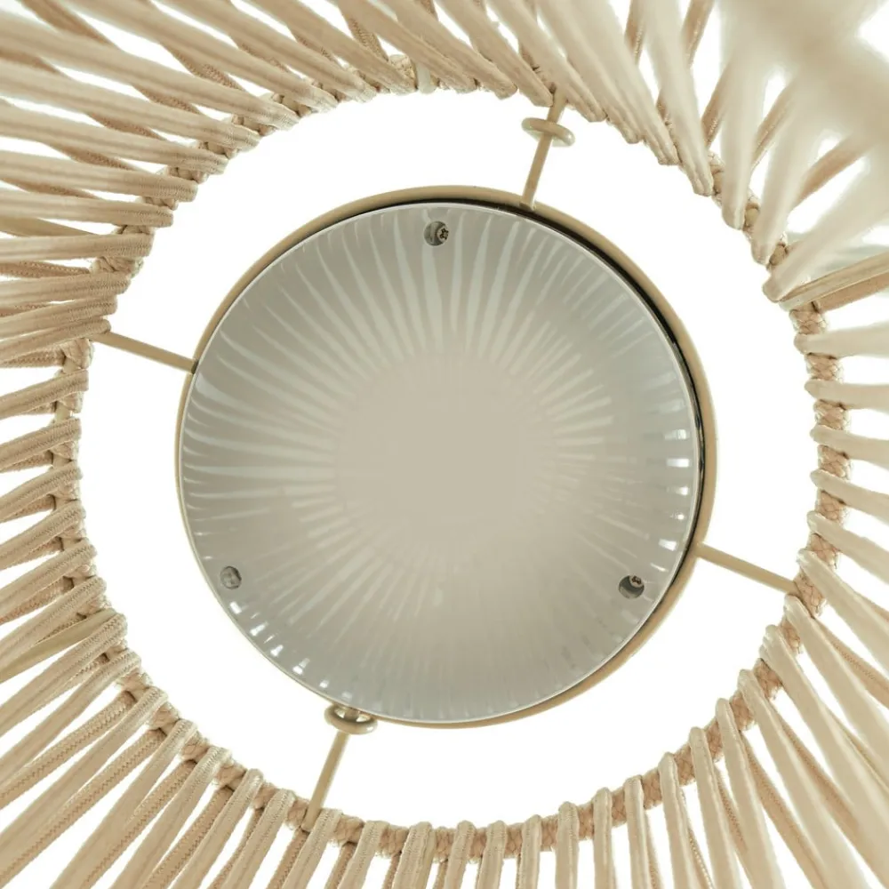 Lindby Udendørs Pendellamper|Solcellelamper>LED-solcellelampe Austas, beige, Ø 32 cm, USB, IP54