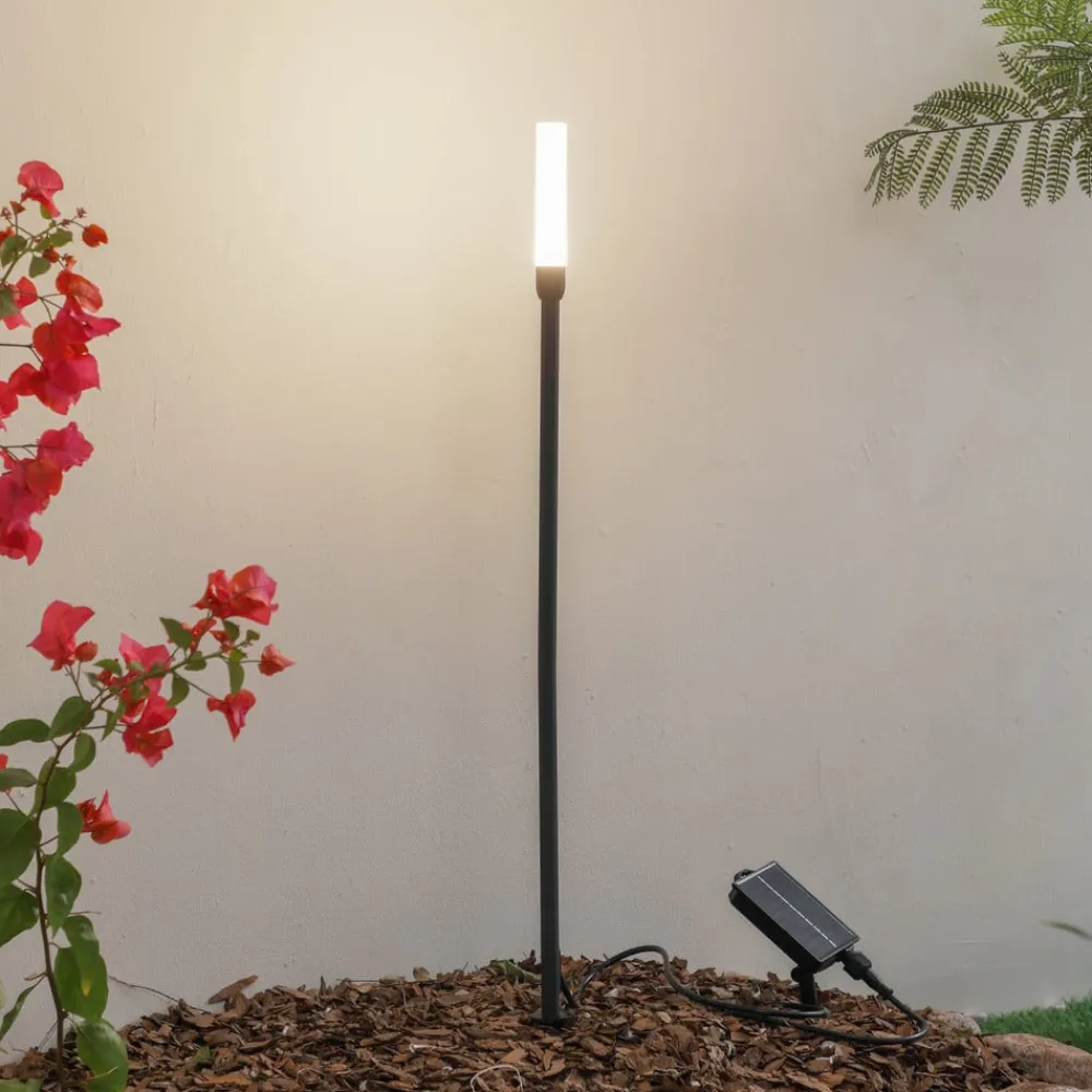 LED-solcellelampe Balian, sort, aluminium, 3.000 K^Lindby Online