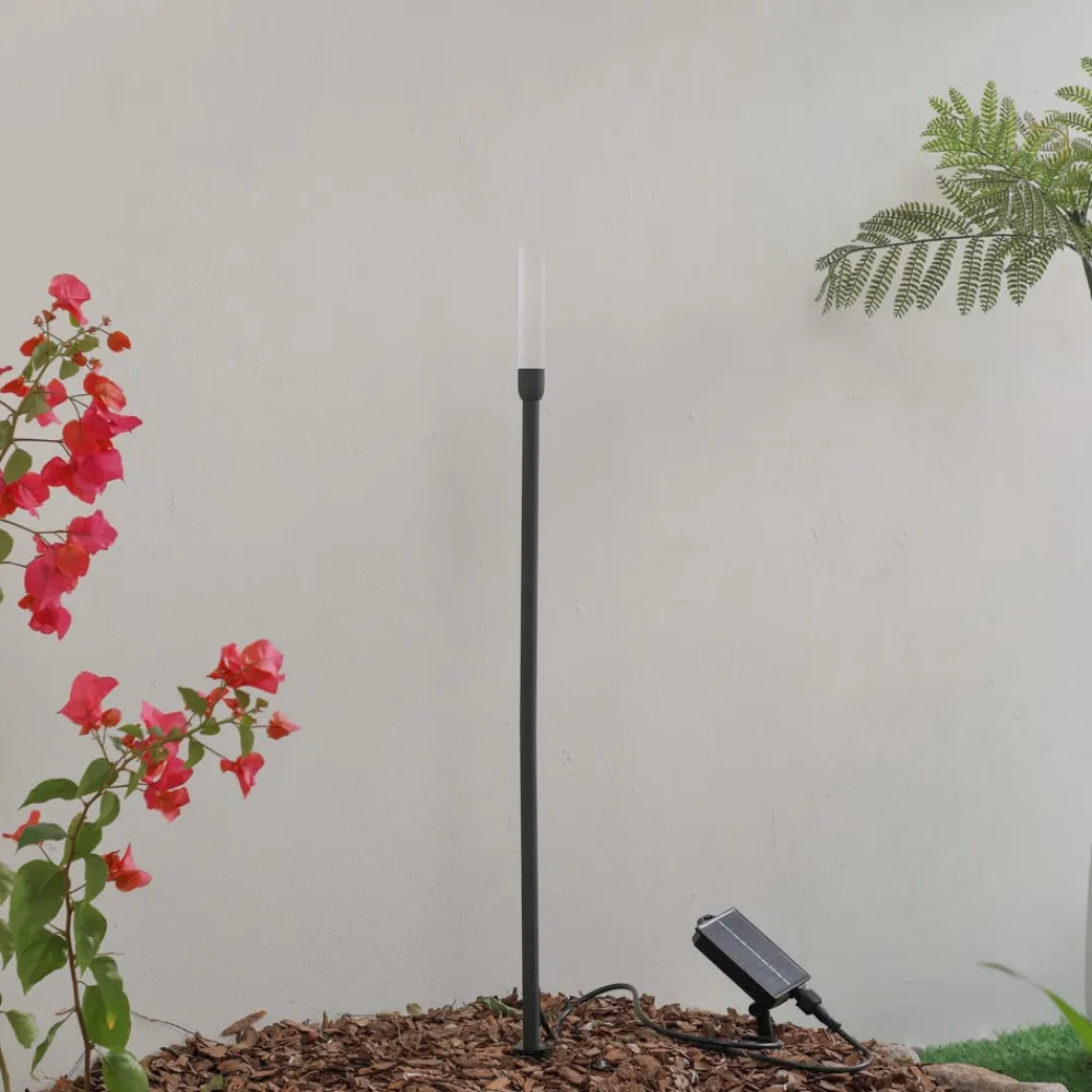 LED-solcellelampe Balian, sort, aluminium, 3.000 K^Lindby Online