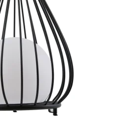 Lindby LED-solcellelampe Kelda, sort, metal, 38 cm, dæmpbar.