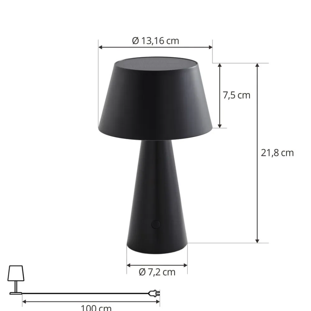 Lindby Solcellelamper>LED-solcellelampe Lirinor sort plast 13 cm