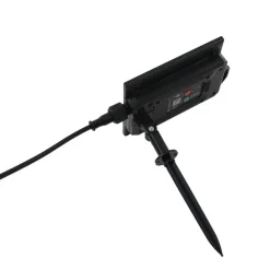 Lindby LED-solcellelampe Sabriel, buet, sort, aluminium, 3000K