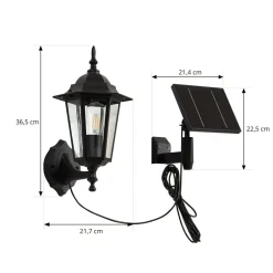 Lindby LED-solcellelampe Sayata, sort, aluminium, lygte