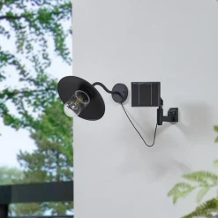 Lindby Solcellelamper>LED-solcellelampe Virane, sort, aluminium