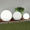 Lindby Dekorationsbelysning|Solcellelamper>LED-solcellelamper Lago, sæt med 3, kugler, jordspyd, hvid