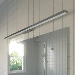 Lindby LED-spejllampe til badeværelset Alenia, 120 cm, krom