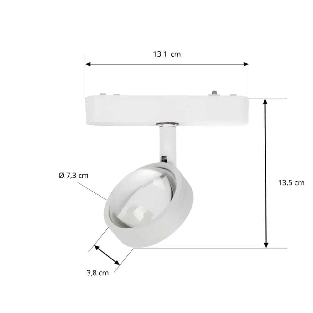 Lindby LED-spot 48 V Lumaro, hvid, Ø 7,3 cm, aluminium, dæmpbar