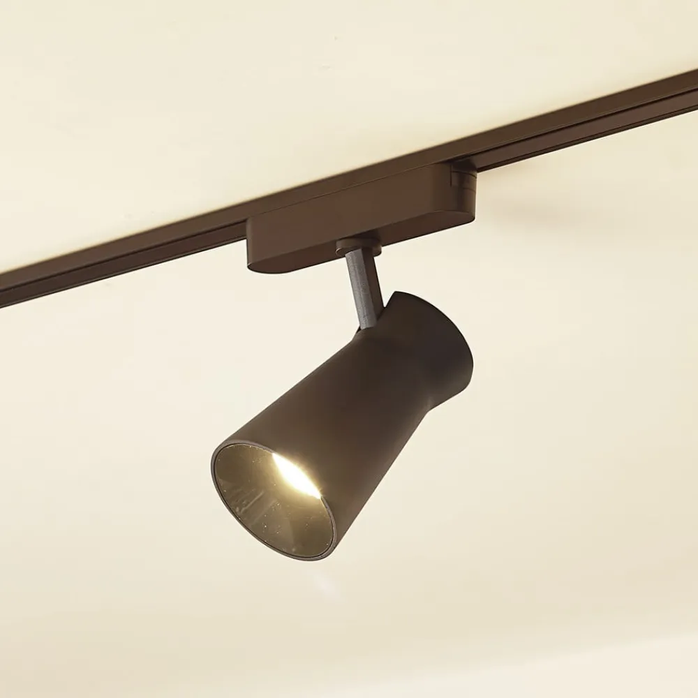 LED-spot 48 V Lumaro, sort, Ø 7 cm, dæmpbar^Lindby