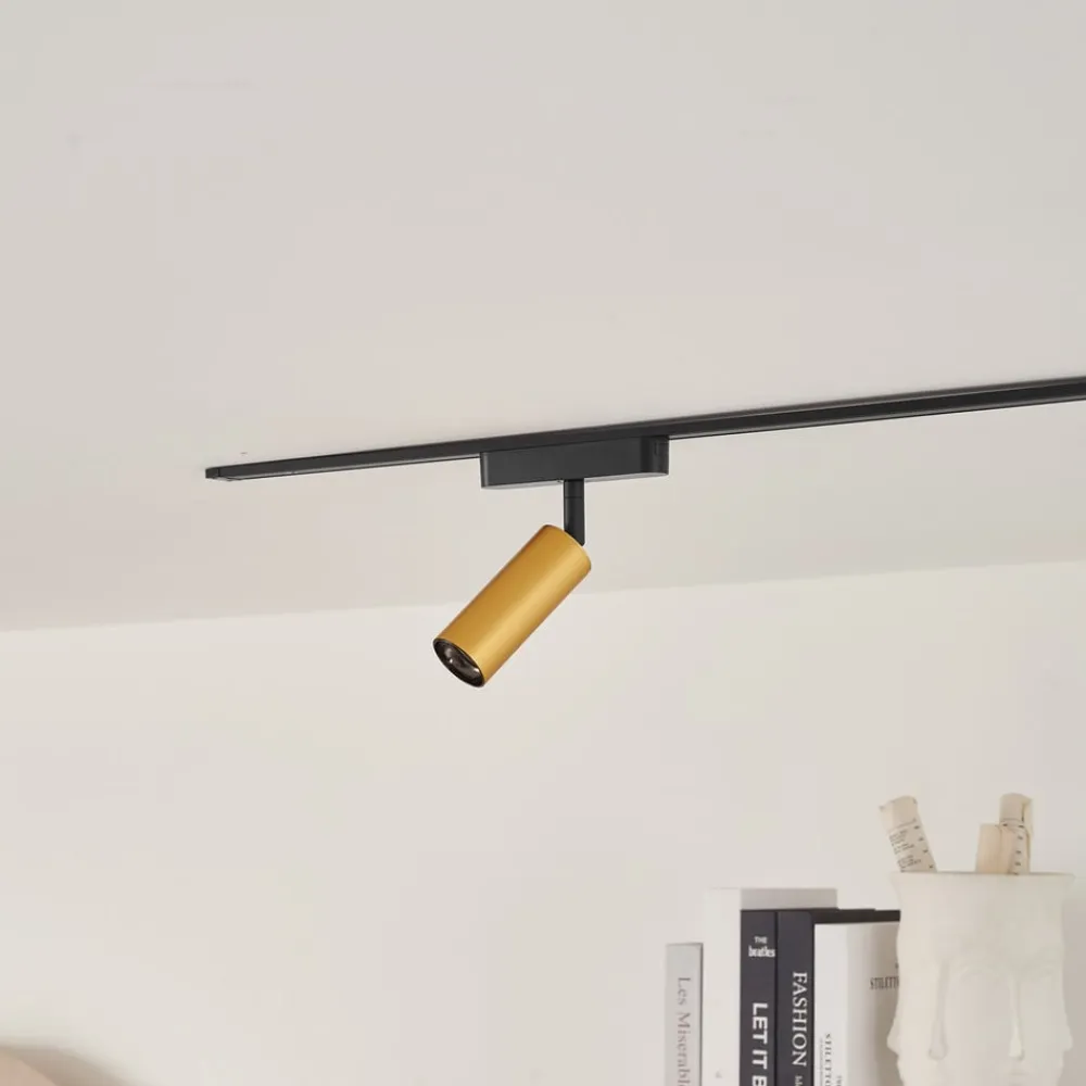 LED-spot 48 V Lumaro, guld, Ø 4 cm, aluminium, dæmpbar^Lindby Outlet