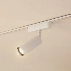 Lindby Skinnesystem>LED-spot 48 V Lumaro, hvid, Ø 4 cm, aluminium, dæmpbar