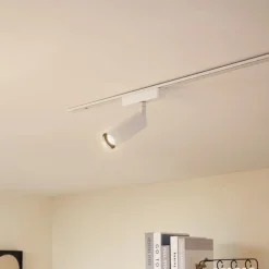 Lindby Skinnesystem>LED-spot 48 V Lumaro, hvid, Ø 4 cm, aluminium, dæmpbar