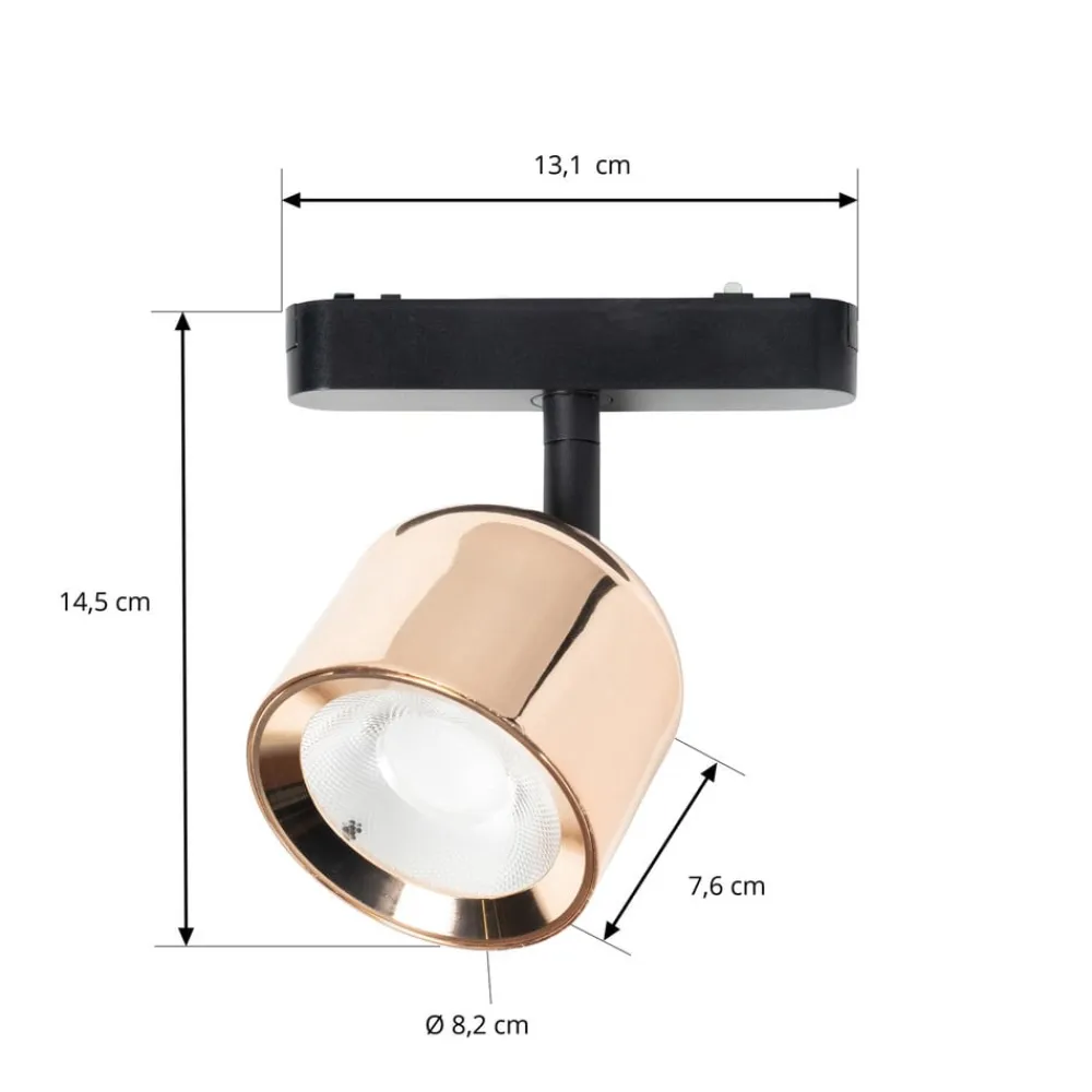 LED-spot 48 V Lumaro, rosaguld, Ø 8,2 cm, aluminium, dæmpbar^Lindby New