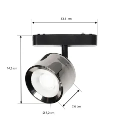 Lindby LED-spot 48 V Lumaro, grå, Ø 8,2 cm, aluminium, dæmpbar