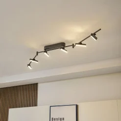 LED-spotlight Eldrin, sort, 6 lyskilder, lysliste^Lindby Online