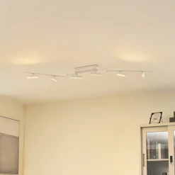 Lindby Loftlamper|Spotlights>LED-spotlight Eldrin, hvid, 6 lyskilder, lysliste