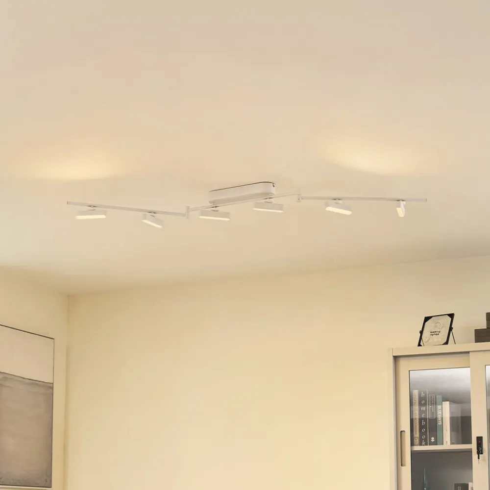 Lindby Loftlamper|Spotlights>LED-spotlight Eldrin, hvid, 6 lyskilder, lysliste