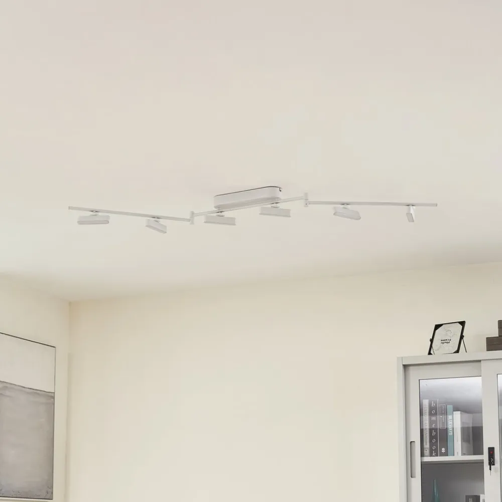 Lindby Loftlamper|Spotlights>LED-spotlight Eldrin, hvid, 6 lyskilder, lysliste