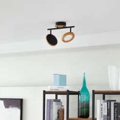 LED-spotlight Manel, træ, 37 cm lang, 2 lyskilder^Lindby New